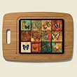 Large Cutting Board ~ Butterfly Patchwork ~ made of bamboo with poly surface ...