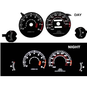 95-99 Mitsubishi Eclipse NT Black/white Light Glow Gauge