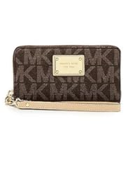 Wireless: MICHAEL KORS MK Zip Wristlet Wallet Case for iPhone 5S, 5C, 5, 4s & 4m, Brown - Michael Kors