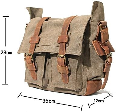 Miss LF New Head Layer Cowhide Oil Wax Canvas Handag (Coffee)