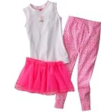 Carter's Girls Hot Pink Kitty Ballerina 3 Pc Pajamas Set 2t-4t Toddler