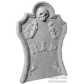 Halloween Skull & Angels Tombstone Prop