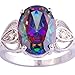 YAZILIND Rainbow Topaz Silver Plated Crystal Anniversary Ring Engagement Jewelry For Women Size6