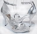 Mirror Silver Formal Strappy Platform Sandals Bridal