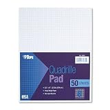 TOPS® Quadrille Pads, Eight Squares Per Inch, 8-1/2 x 11, White, 50 Sheets/Pad