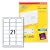 Avery J8160-25 QuickDRY 64 x 38 mm Address Labels [Inkjet, 525 Labels]