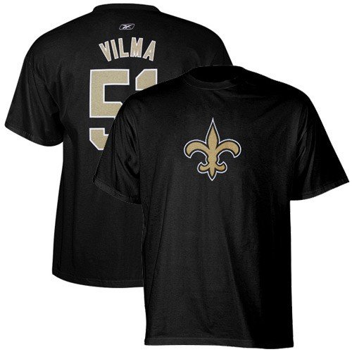 Reebok New Orleans Saints #51 Jonathan Vilma Williams Black Scrimmage Gear T-shirt (Small)