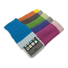 dismaq qSocks iPhone und iPod touch Socken. 6 St�ck Farben: grau blau lila gr�n gelb pink