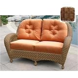 North Cape Catalina Resin Wicker Loveseat - Walnut