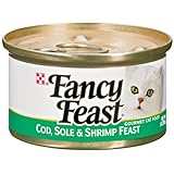 Fancy Feast Gourmet Cat Food, Cod Sole and Shrimp Feast, 3-Ounce Cans (Pack of 24)