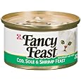 Fancy Feast Gourmet Cat Food, Cod Sole & Shrimp Feast, Classic 3-Ounce Cans (Pack of 24)