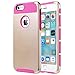 ULAK iPhone 6s Case, iPhone 6 Case, Colorful Series Slim Hybrid Dual Layer Scratch Resistant Hard Back Cover Shock Absorbent TPU Bumper Case for Apple iPhone 6/6s 4.7 inch (Gold/Rose Red)