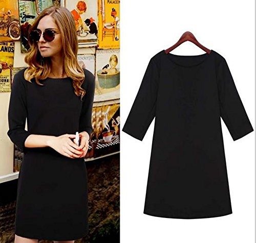 チュニック ワンピース チュニックワンピース 大きい サイズ シンプル セレカジ ワンピ 七分 丈 トップス ママ コーデ 式 黒 (オリジナル・ブレスレットとサシェセット)