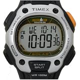 Timex 5J561 SOLAR POWER + Battery - Ironman Triathlon 50 Lap Silver and Black Digital Sport Watch with Comfortable Resin Strap
