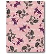 Happy Birthday with fuchsia collage - 5" x 7" Vellum Overlay Greeting Card