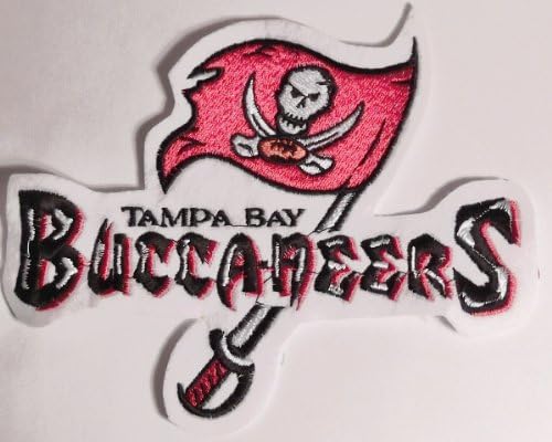 NFL Tampa Bay Buccaneers Logo & Flag Large 6 Inch Wide Team Embroidered Patch