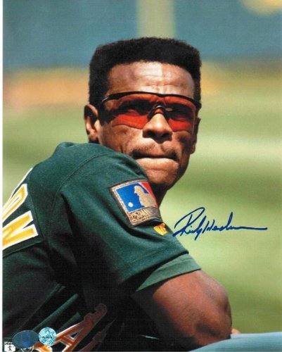 Rickey Henderson Oakland Athletics - Green Jersey -Autographed 8x10 Photo