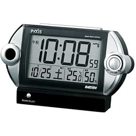 PYXIS (ピクシス) 目覚まし時計 ライデン デジタル 電波時計 大音量 NR522K