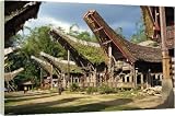 Toraja houses and granaries - 40 Inch Canvas Print (101cm) by Robert Harding