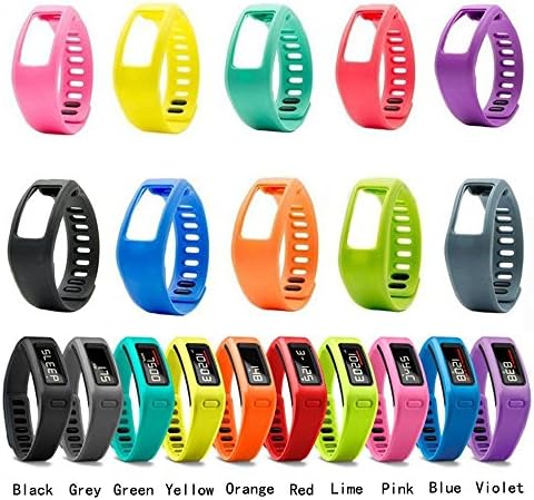 Mabely 10PCS Replacement Accessory Wrist Bands with Plastic Clasps for Garmin Vivofit(No tracker, Replacement Bands Only) (Small)