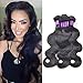 Queen Plus Hair 7A Brazilian Virgin Hair, Lace Frontal Closure (13*4 ) with 3 Bundles ,Body Weave Natural Color Weft, Shedding&Tangle Free