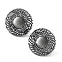 Colorful Pebbles Sterling Silver Twist Rope Clip Earrings