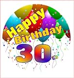 Happy 30th Birthday sugar icing cake topper