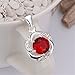 NYKKOLA Jewellery Hot Fashion Silver Beautiful Crystal Ruby Pendant Necklace
