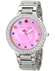 Betsey Johnson Womens BJ00074-17 Analog Display Quartz Silver Watch