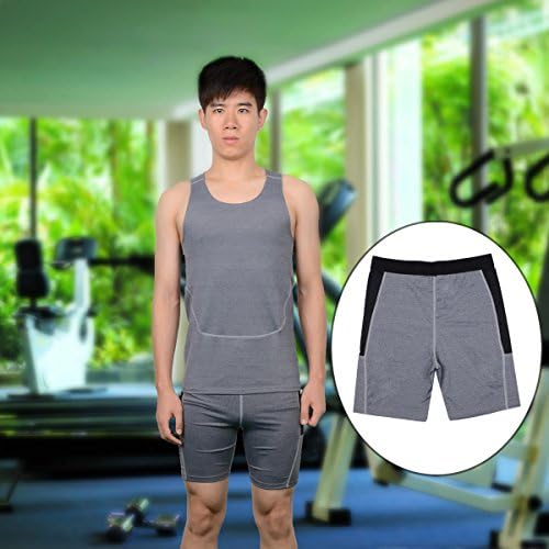 Men's Breathable Quick-Dry Tight Running Sports Fitness Athletic Shorts - Dark Gray (Size XL)