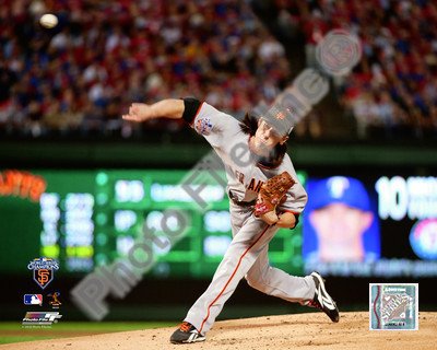 Tim Lincecum Game Five of the 2010 World Series Action - 8x10 Photo