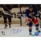 NHL Chris Drury Sepia Tone Skating up Ice Autographed 8-by-10-Inch Photograph