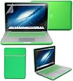 Macbook Pro 13 Case (Model: A1278), GMYLE 4 in 1 Green Frosted Hard Case - Soft Sleeve Bag and Silicon Keyboard Cover - Clear Screen Protector - (Not Fit for Retina Macbook Pro 13)