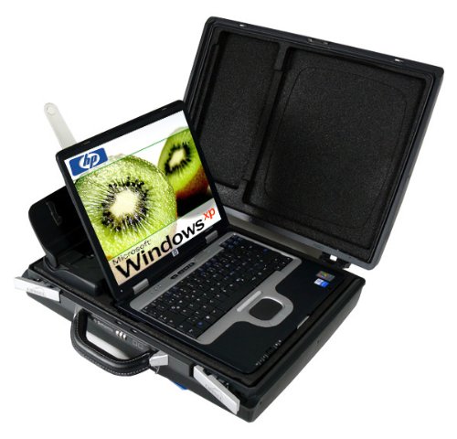 Samsonite Koffer mit Drucker und HP Notebook 1,6GHz DVD