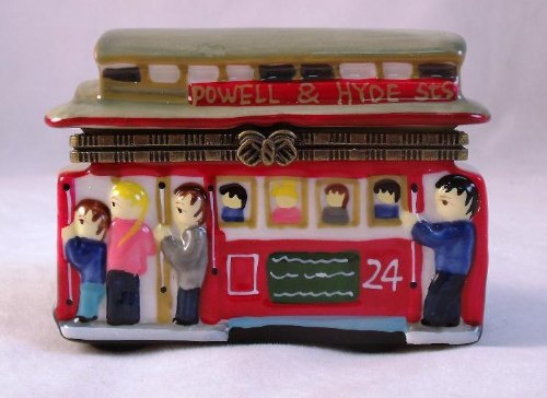 Cable Car Trolley Porcelain Hinged Trinket Box