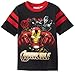 Marvel Little Boys' Avengers T-Shirt, Black with Red, 7