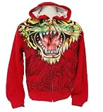 EdHardy Men's Zip Through Red Jacket Style # A9AHJEAZ