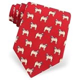 Pug Profile by Alynn Dog Ties red silk ties