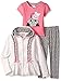 Nannette Girls' 3 Piece Knit Jacket Set with Kitty Screen-Print Pullover