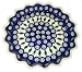Teresa Beach Polish Pottery Scalloped 10 Inch Quiche Dish, Peacock pattern