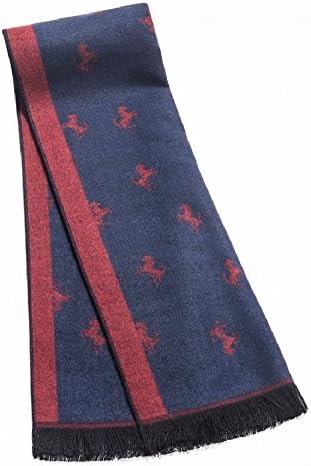 Lucianna Men's Long Scarf with Lively Horses Patterns C1126