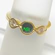 14K Yellow Gold Tsavorite and Diamond Ring