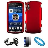 Metallic Red 2 Piece Crystal Hard Snap-On Protector Case for Sony Ericsson  ....