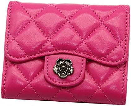 Myzin Genuine Leather Small Card Wallet Key Case for Women and Men (Rose Red)