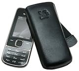 Suncase Ledertasche (Lasche mit Rückzugfunktion) für Nokia 2700 Classic schwarz