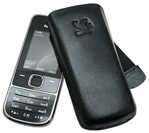 Suncase Leder Etui für Nokia 2700 Classic schwarz
