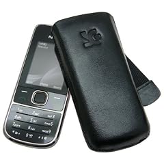 Suncase Ledertasche (Lasche mit R�ckzugfunktion) f�r Nokia 2700 Classic schwarz