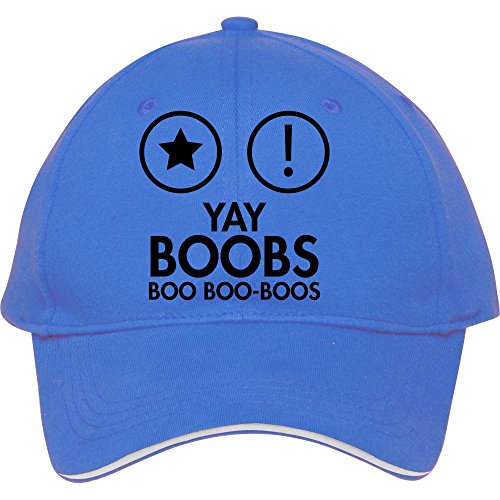 Male/female Fashion Adjustable Blue Baseball Cap Snapback Hat With Yay Boobs Cotton