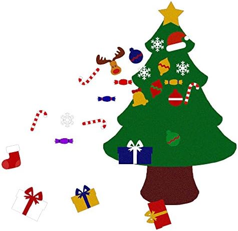 3FT Felt Christmas Tree Set with Ornaments - Wall Hanging