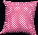 NuAngel Decorative Throw Pillow, Square, Pink Polk a Dot, 100% Cotton Flannel
